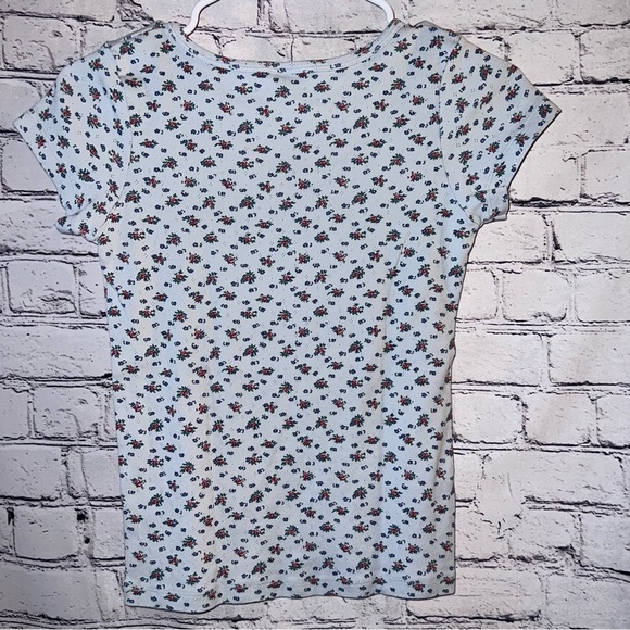Brandy Melville Floral Short Sleeve‎ Baby Tee Size Small - Picture 3 of 4
